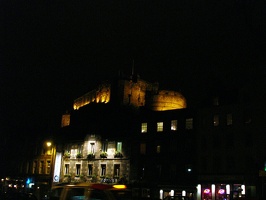 Castle at night from Grassmarket St.