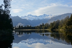05974 lake matheson reflecting mts tasman and cook v1