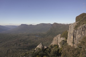 09803 view of lake mcfarlane and du cane ranges