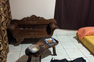 20250103 062343200 sleeping in the garage with bench and mattress v1